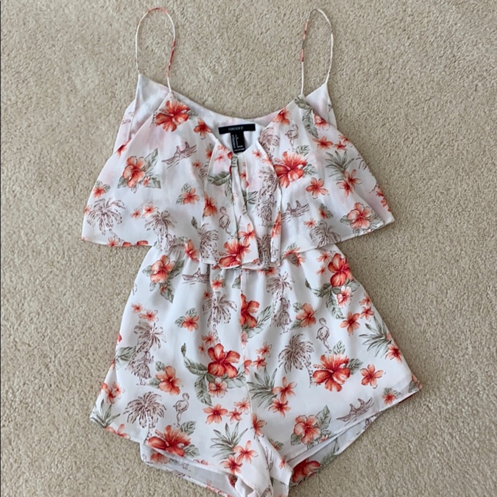 Open back floral romper